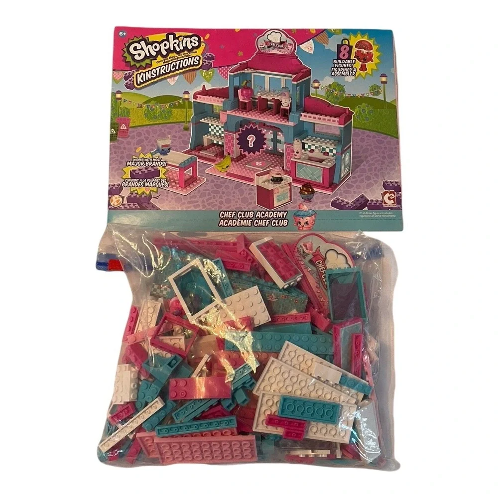 Shopkins Kinstructions Chef Club Academy Building Set Girls Pink Teal Blocks